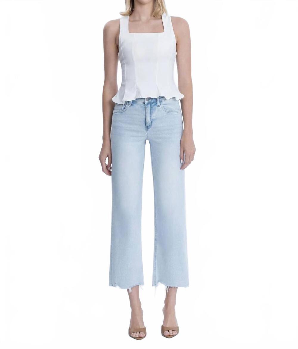 NEW VERVET BY FLYING MONKEY women's aileeah high rise slim wide leg denim jeans